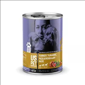 کنسرو غذای سگ یو اس پت مدل های پریمیوم طعم بوقلمون و انجیر وزن 430 گرم