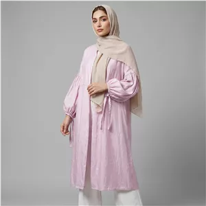 مانتو زنانه آستین سه ربع جلو باز مدل گل بهار