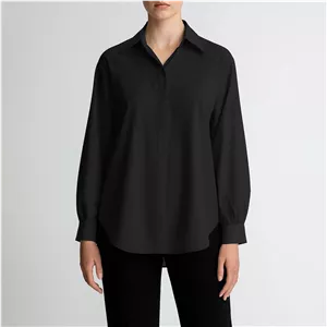 شومیز آستین بلند یقه برگردان زنانه مدل بیسیک کرپ کد AK1283