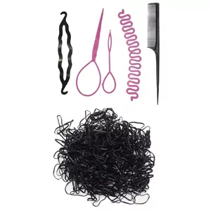 کش مو زنانه آی جواهر کد P500 مجموعه 100 عددی به همراه ابزار بافت مو