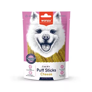 تشویقی سگ ونپی مدل Chewy Puff Stick طعم پنیر وزن 100 گرم