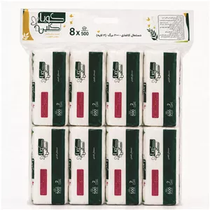 دستمال کاغذی 250 برگ کوپا کلین مدل لاله بسته 8 عددی