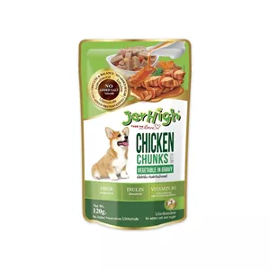 پوچ سگ جرهای مدل چانک Chunks طعم مرغ و سبزیجات وزن ۱۲۰ گرم