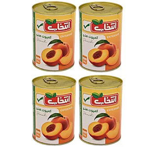 کمپوت هلو انتخاب - 380 گرم بسته 4 عددی