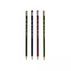 مداد مشکی ای اف اسکول مکس با درجه سختی HB مدل HB-3001 کد 007 بسته 4 عددی
