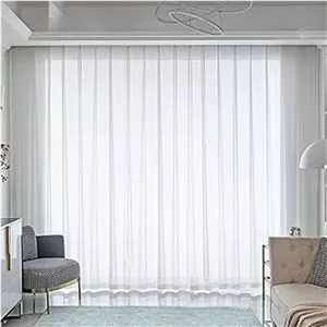 پرده اسپی توره مدل حریر ساده دوخت پلیسه ثابت سایز 280 × 800 سانتی‌متر