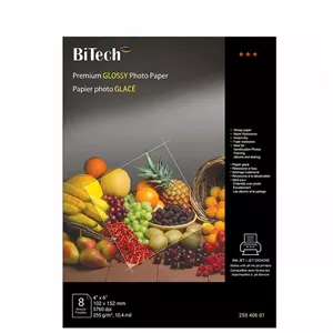 کاغذ چاپ عکس براق بای تک مدل BITECH سایز 10x15 بسته 8 عددی\n