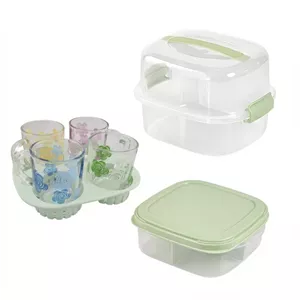 سبد پیک نیک لیمون طرح گل کد FIDOKA-2241 مجموعه 7 عددی