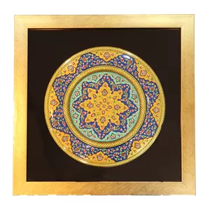 تابلو مسی صنایع دستی فاخر مدل طلاکوب طرح ستاره هشت پر کد Majestic40d30GoldPlating 