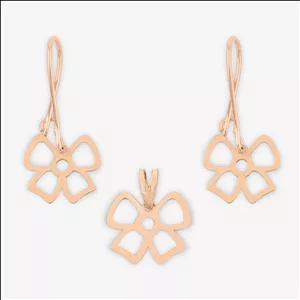 نیم ست طلا 18 عیار زنانه حافا گلد مدل پاپیون کد nim19