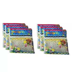 خاک ژله ای مدل  کریستالی شفاف وزن 3 گرم بسته 6 عددی