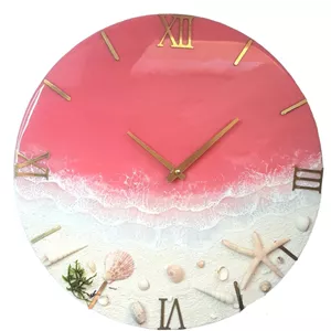 ساعت دیواری رزینی مدل ساحل و دریا