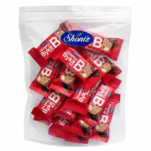 مینی ویفر با طعم فندق و روکش کاکائو بایکیت شونیز - 250 گرم