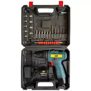 مجموعه 40 عددی دریل پیچ گوشتی شارژی 10 میلیمتری 128 ولت جاب مدل JB-128 POWER