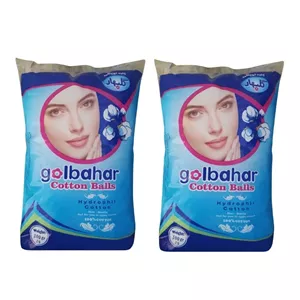 پنبه آرایشی گلبهار مدل توپکی مجموعه 2 عددی