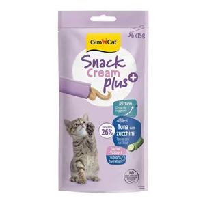 بستنی بچه گربه جیم کت مدل Snack Cream Kitten Plus طعم ماهی تن و کدو وزن 90 گرم