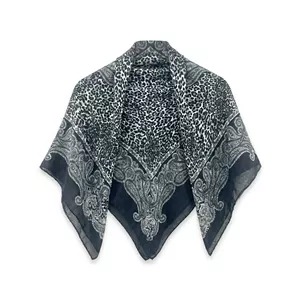 روسری الیاف نخی زنانه مدل ترمه  با طول و عرض 95*95 سانتی‌متر