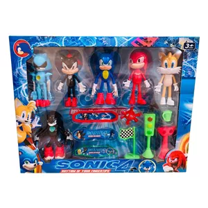 فیگور سونیک طرح Sonic مدل لوازم دار ارتفاع 10 سانتی متر مجموعه 14 عددی
