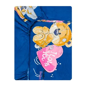 ملحفه میکرو آدنو مدل خرس کوچولو کد MC13 یک نفره سایز 90x200 سانتی متر