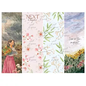 نشانگر کتاب مدل دختر و گلها مجموعه 4 عددی