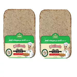 نان خشک حاوی آرد گندم به همراه سبزیجات معطر هم دانه - 300 گرم بسته دو عددی