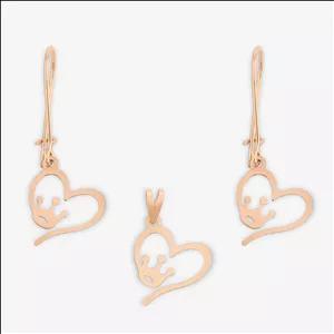 نیم ست طلا 18 عیار زنانه حافا گلد مدل تاج کد nim12