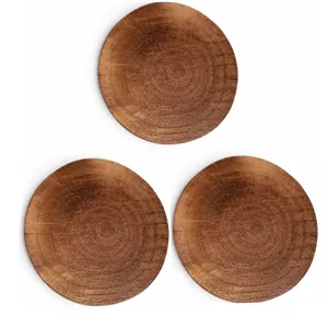 زیر لیوانی چوبی مدل روستیک طرح بیضی کد ۷ مجموعه ۳ عددی