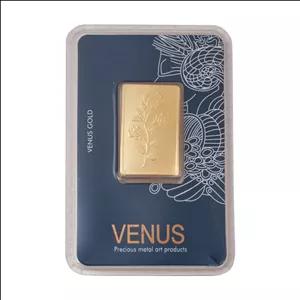 شمش طلا 18 عیار گالری تاج آبادی مدل  ونوس طرح گل رز کد T-0.800 