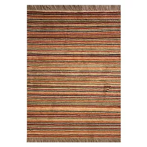 گبه دستبافت قشقایی یک متری کد NKP.RJ0082 زمینه کرم