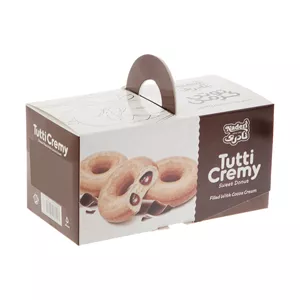 شیرینی دونات با مغز کرم کاکائو نادری - 60 گرم بسته 5 عددی