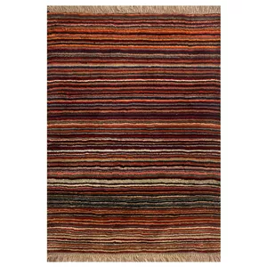 گبه دستبافت قشقایی یک متری کد NKP.RJ0070 زمینه قرمز