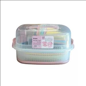  سبد پیک نیک 42 پارچه لیمون مدل پاستیلی کد AM86