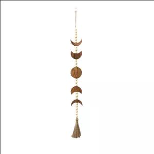 آویز تزیینی مدل چوبی مهره ای فازهای ماه