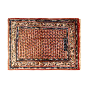 فرش دستبافت 0,5 متری مدل ساروق میر کد 45P7081 زمینه لاکی