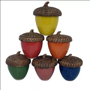 بانکه سفالی طرح بلوط مجموعه 6 عددی