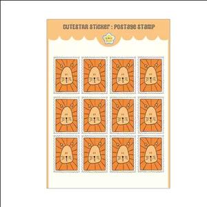 برچسب کیوت استار مدل تمبر فانتزی طرح شیر  