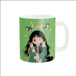 ماگ پاد آفرین مدل دختر و بچه گربه های ناز کد 1917