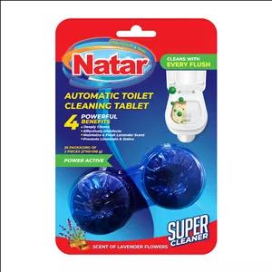 قرص تمیزکننده توالت فرنگی رنگ آبی ناتار مدل سوپر کلینر با رایحه لوندر وزن 100 گرم