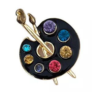 گل سینه زنانه مدل پالت آبرنگ کد G4035