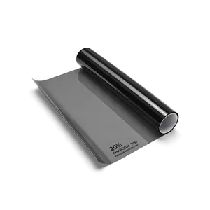 برچسب دودی شیشه خودرو مدل ضد خش 20 درصد uv400 کد tat-black-20 رول 4 متری