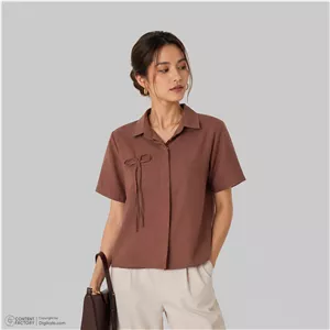 شومیز آستین کوتاه یقه برگردان زنانه السانا مدل ماژان کد 2578