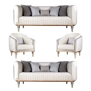 مبل راحتی هشت نفره با روکش پارچه و پایه چوب مبل لوکس شاپ مدل روبرتو به همراه 10 کوسن