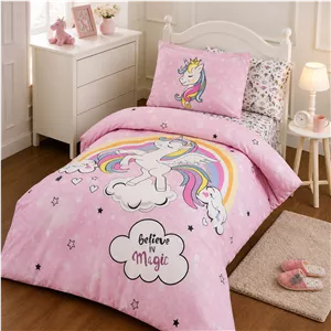 سرویس ملحفه کودک 1 نفره 3 تکه ازدیلک مدل Unicorn