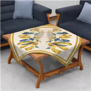 رومیزی ریحانلوکس مدل برگ لوکس کد RH131 سایز 97x97 سانتی‌متر