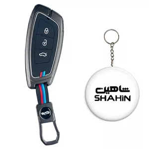 کاور ریموت و سوئیچ خودرو کالانیکس مدل COV-SHAHIN-10291 طرح فلزی مناسب برای شاهین به همراه جاسوئیچی