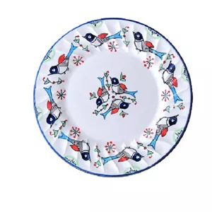 بشقاب چینی میبد مروارید طرح مرغی رنگی مدل خورشت خوری بسته 6 عددی