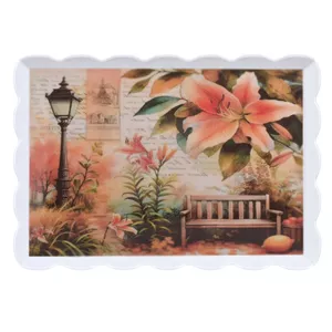 سینی بدون دسته مهروز مدل 6003 گل سایز 26×36 سانتی متر