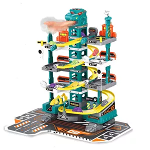 اسباب بازی ناب سل مدل پارکینگ طبقاتی دایناسور دودزا کد 92PCS RACE TRACK CARGARAGE PARKING