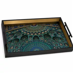 سینی دسته دار مدل دکوراتیو سایز 40*30 سانتی متر 