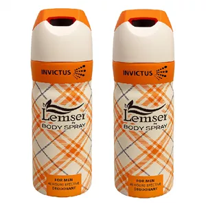 اسپری خوشبو کننده بدن مردانه لمسر مدل INVICTUS حجم 200 میلی لیتر مجموعه دو عددی
